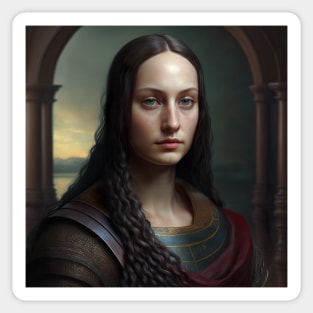 Mona Lisa Medieval Warrior Portrait Sticker